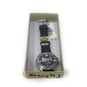 NFL Vintage Cincinnati Bengals Fossil Watch with Leather Band with Box